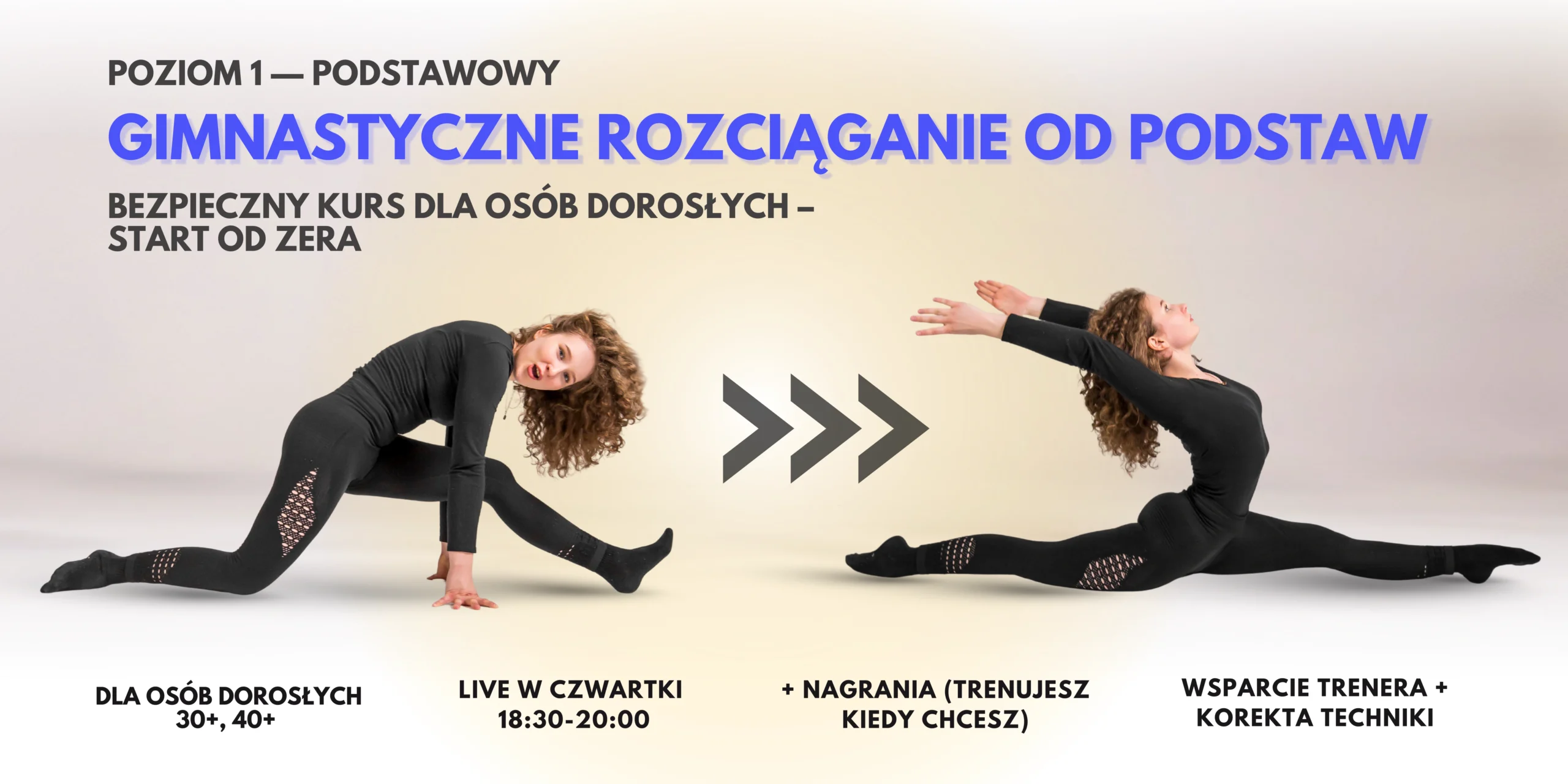 GIMNASTYCZNE ROZCIĄGANIE OD PODSTAW, 1 raz/tyg