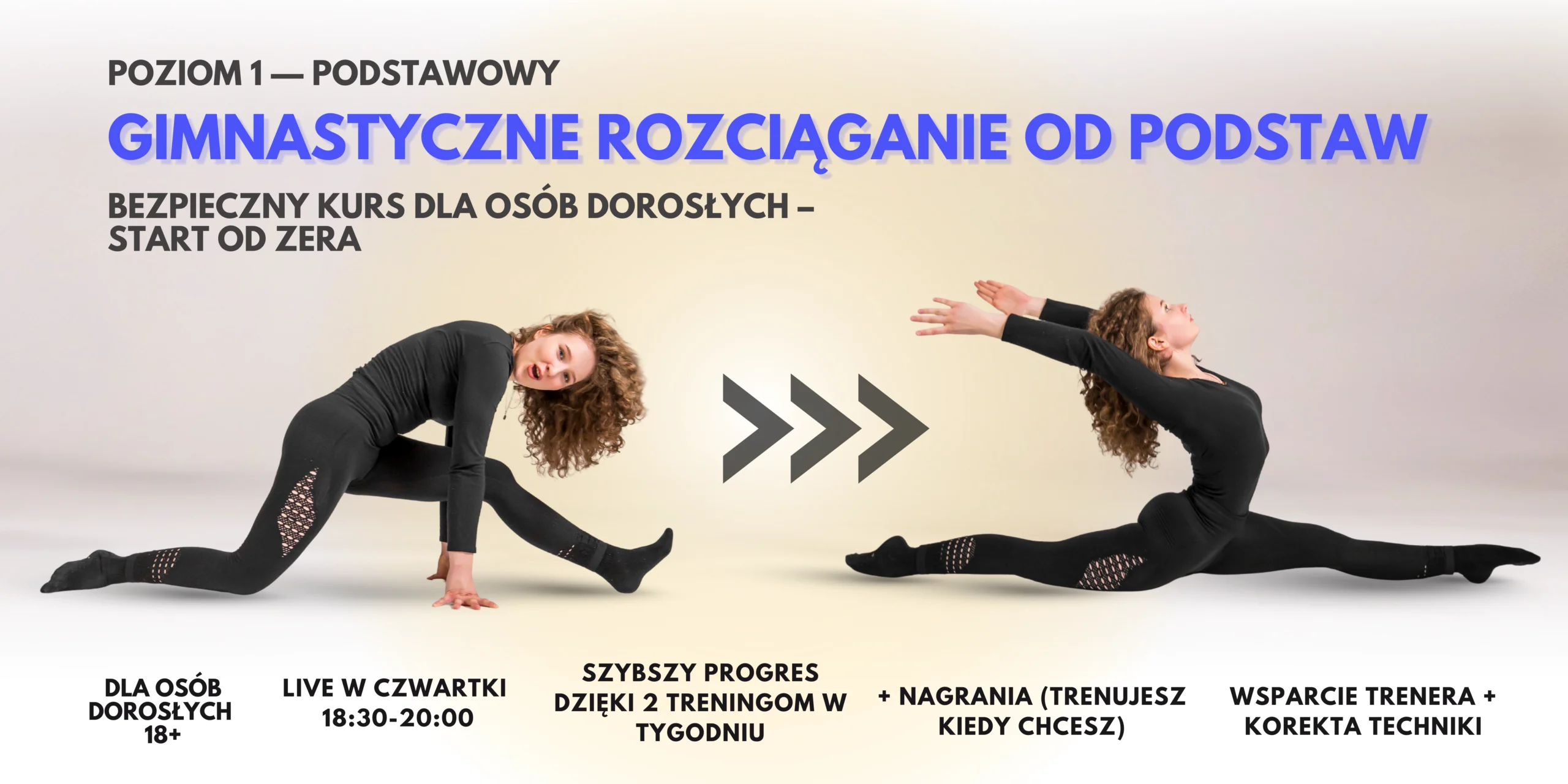 GIMNASTYCZNE ROZCIĄGANIE OD PODSTAW, 2 raz/tyg