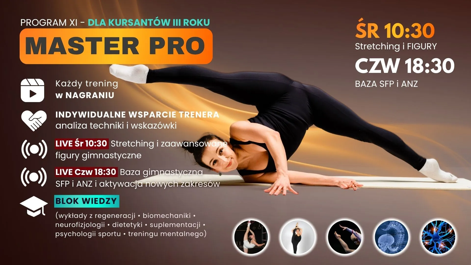 MASTER pakiet PRO, program 10 – dla kursantów II roku (Śr 10:30 + Czw 18:30 + wykłady + wsparcie trenera, kontynuacja)