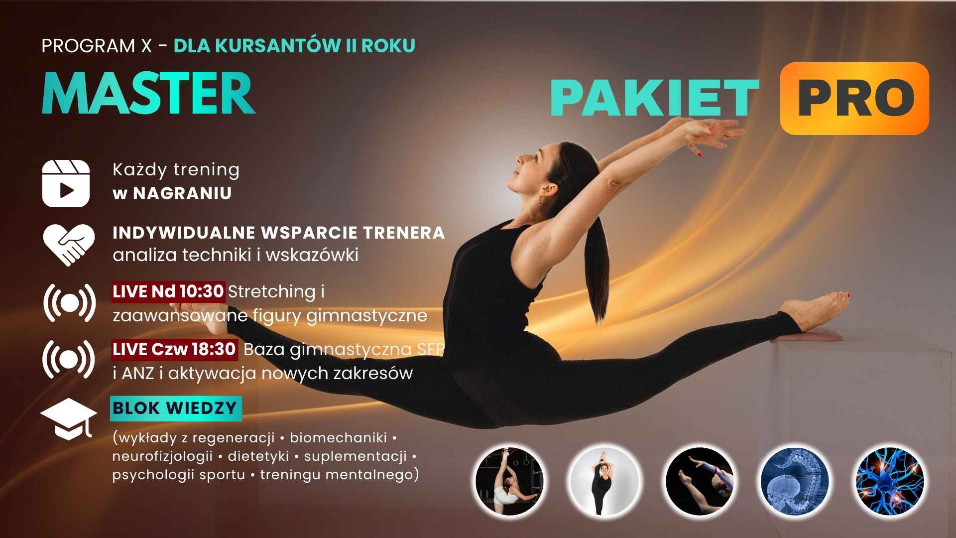 MASTER pakiet PRO, program 10 – dla kursantów II roku (Śr 10:30 + Czw 18:30 + wykłady + wsparcie trenera, kontynuacja)
